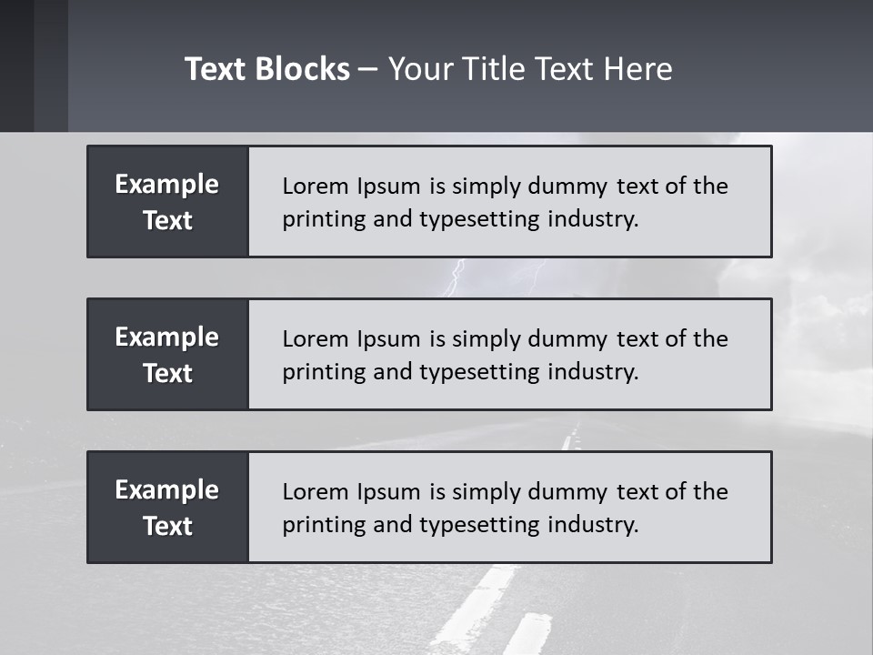 A Road With A Cloud Of Smoke And Lightning In The Background PowerPoint Template