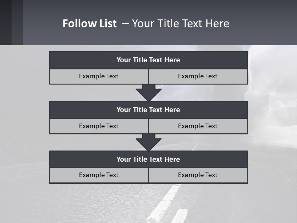 A Road With A Cloud Of Smoke And Lightning In The Background PowerPoint Template