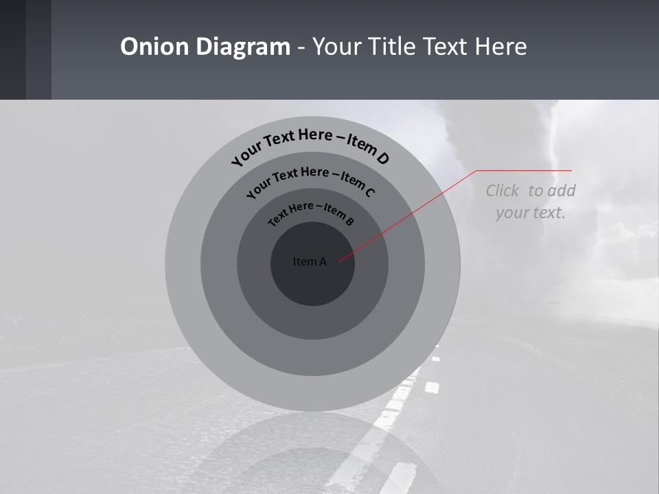 A Road With A Cloud Of Smoke And Lightning In The Background PowerPoint Template