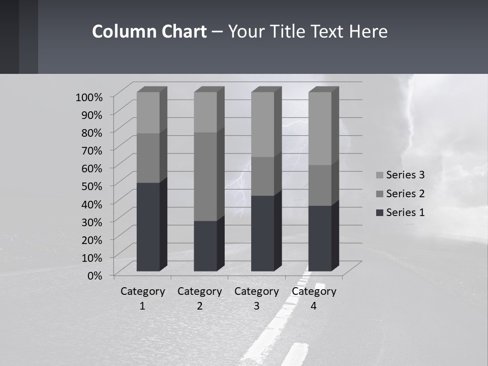 A Road With A Cloud Of Smoke And Lightning In The Background PowerPoint Template