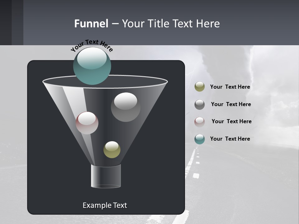 A Road With A Cloud Of Smoke And Lightning In The Background PowerPoint Template