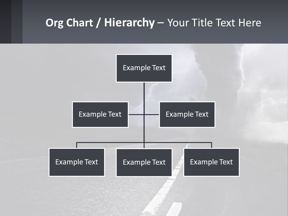 A Road With A Cloud Of Smoke And Lightning In The Background PowerPoint Template