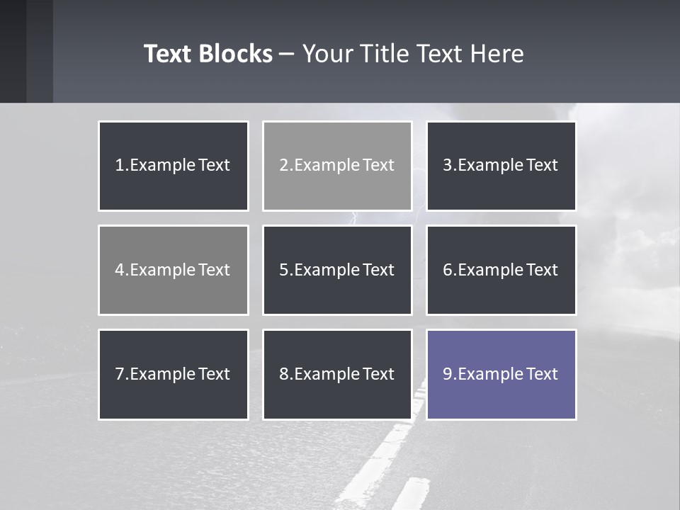 A Road With A Cloud Of Smoke And Lightning In The Background PowerPoint Template