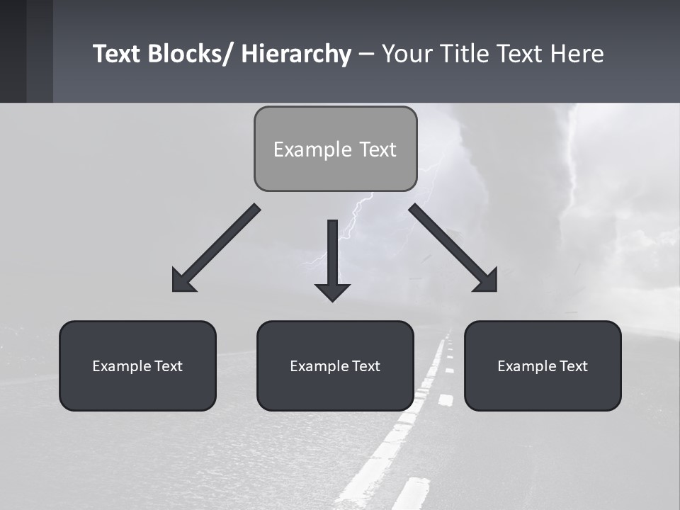 A Road With A Cloud Of Smoke And Lightning In The Background PowerPoint Template