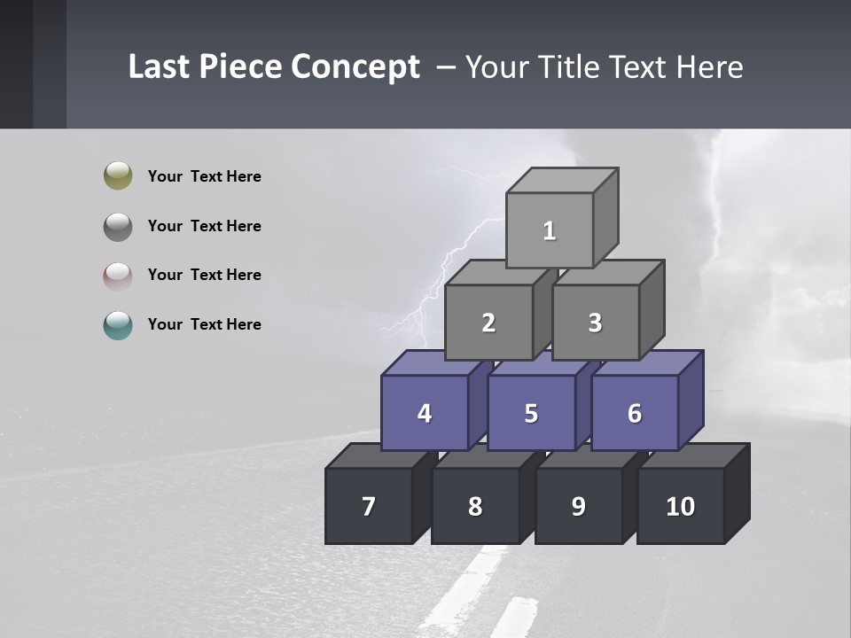 A Road With A Cloud Of Smoke And Lightning In The Background PowerPoint Template