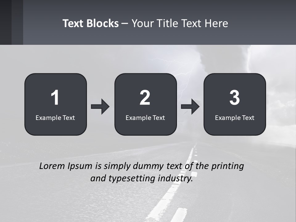 A Road With A Cloud Of Smoke And Lightning In The Background PowerPoint Template