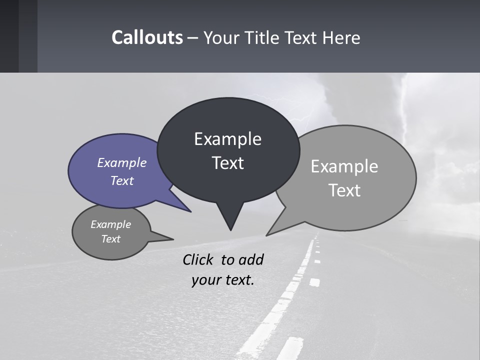 A Road With A Cloud Of Smoke And Lightning In The Background PowerPoint Template