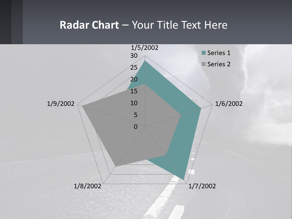 A Road With A Cloud Of Smoke And Lightning In The Background PowerPoint Template