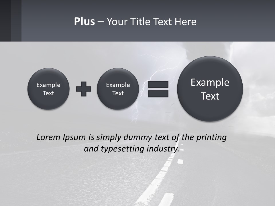 A Road With A Cloud Of Smoke And Lightning In The Background PowerPoint Template