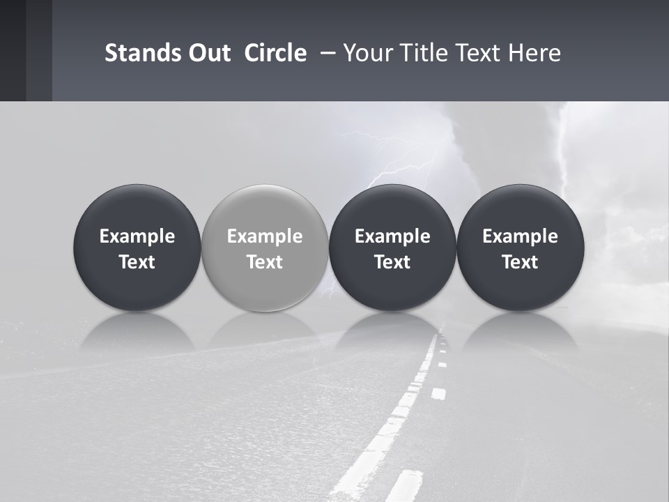 A Road With A Cloud Of Smoke And Lightning In The Background PowerPoint Template