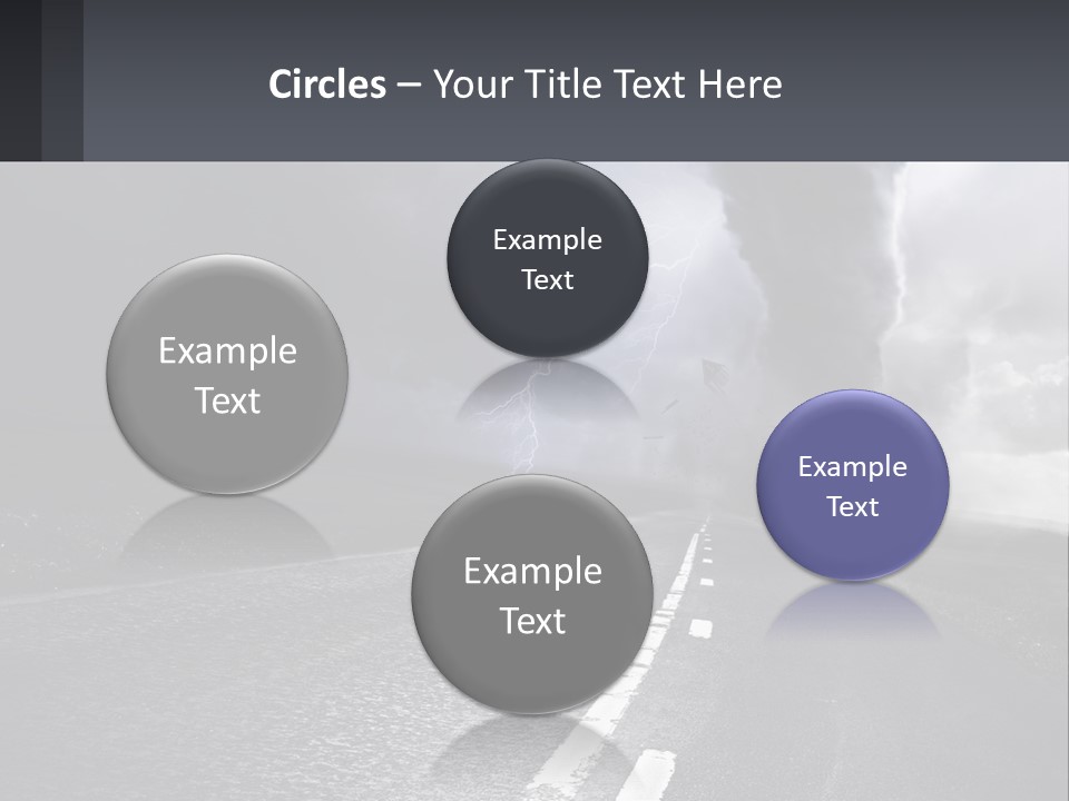 A Road With A Cloud Of Smoke And Lightning In The Background PowerPoint Template