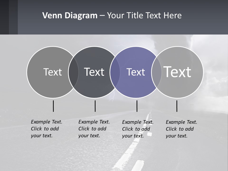 A Road With A Cloud Of Smoke And Lightning In The Background PowerPoint Template