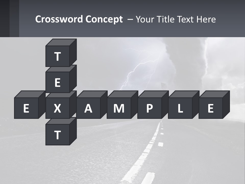 A Road With A Cloud Of Smoke And Lightning In The Background PowerPoint Template