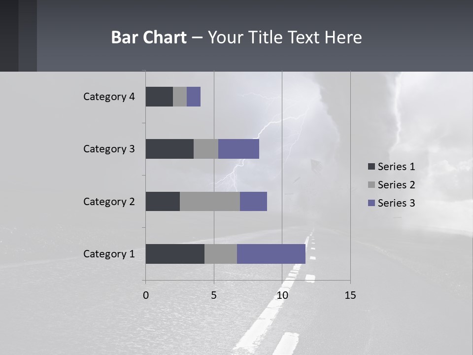 A Road With A Cloud Of Smoke And Lightning In The Background PowerPoint Template