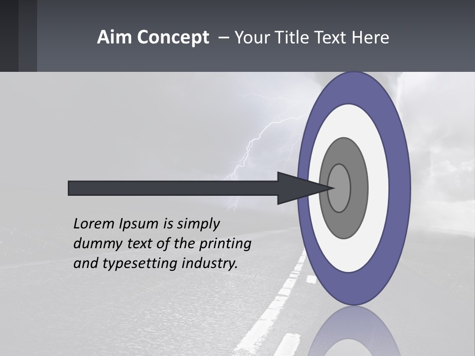 A Road With A Cloud Of Smoke And Lightning In The Background PowerPoint Template