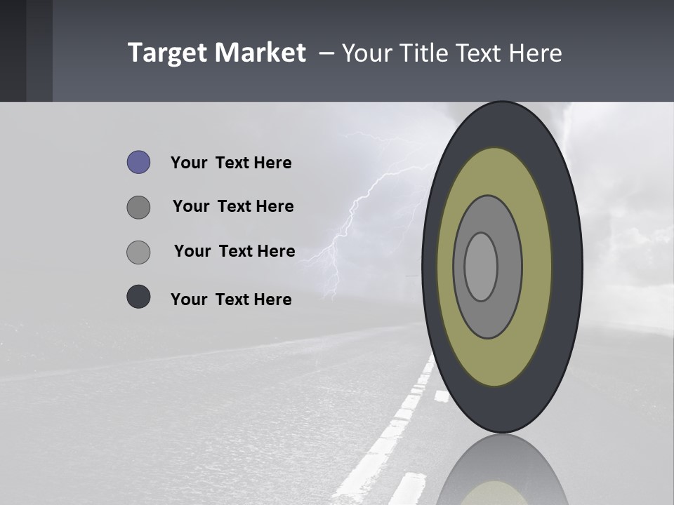 A Road With A Cloud Of Smoke And Lightning In The Background PowerPoint Template