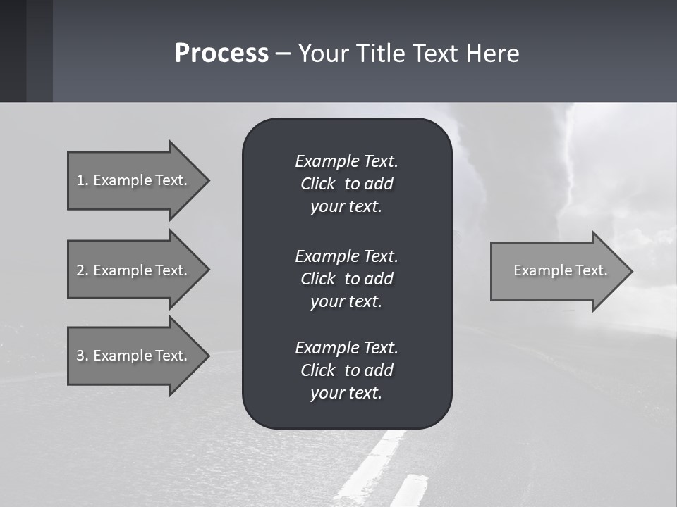 A Road With A Cloud Of Smoke And Lightning In The Background PowerPoint Template