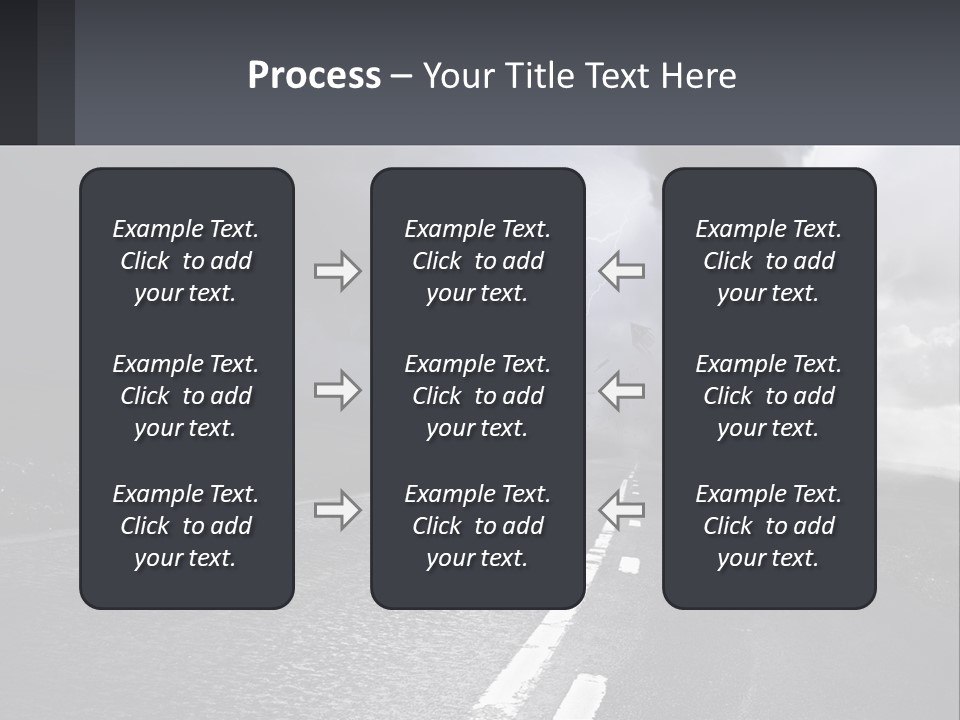 A Road With A Cloud Of Smoke And Lightning In The Background PowerPoint Template