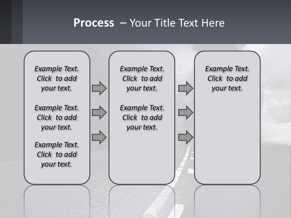 A Road With A Cloud Of Smoke And Lightning In The Background PowerPoint Template