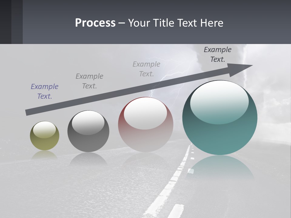 A Road With A Cloud Of Smoke And Lightning In The Background PowerPoint Template