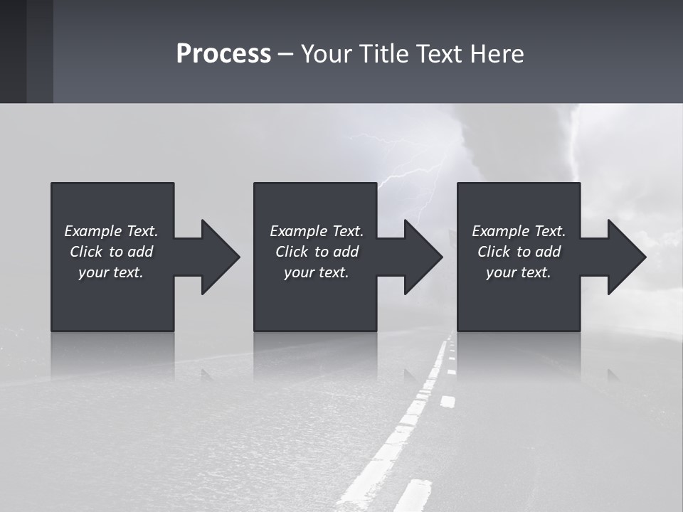 A Road With A Cloud Of Smoke And Lightning In The Background PowerPoint Template
