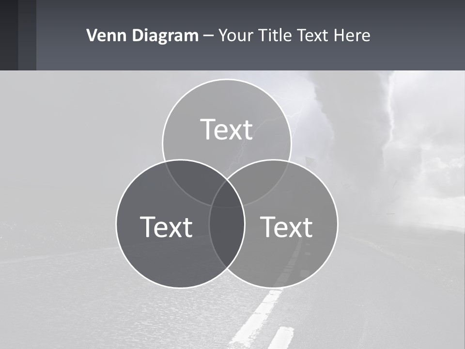 A Road With A Cloud Of Smoke And Lightning In The Background PowerPoint Template