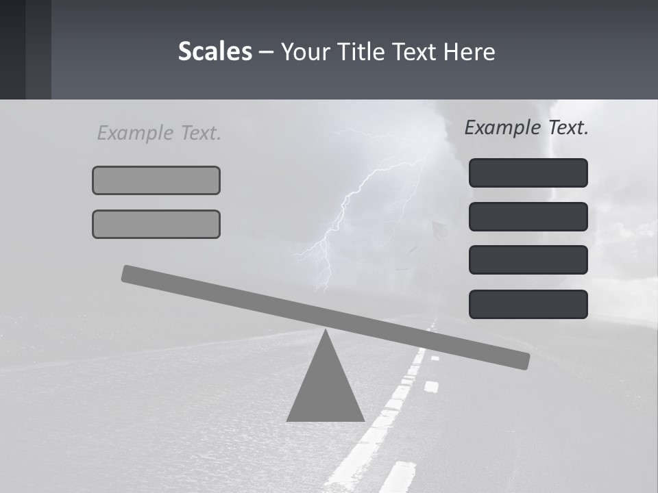 A Road With A Cloud Of Smoke And Lightning In The Background PowerPoint Template