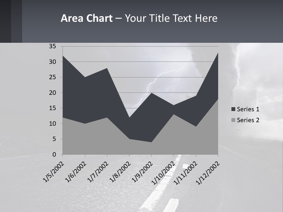 A Road With A Cloud Of Smoke And Lightning In The Background PowerPoint Template