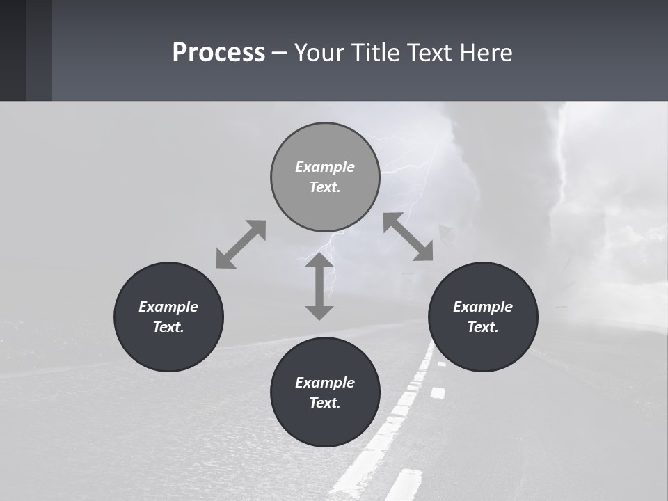 A Road With A Cloud Of Smoke And Lightning In The Background PowerPoint Template