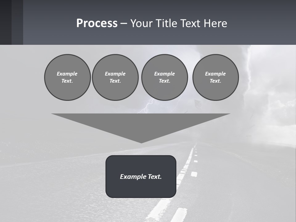 A Road With A Cloud Of Smoke And Lightning In The Background PowerPoint Template