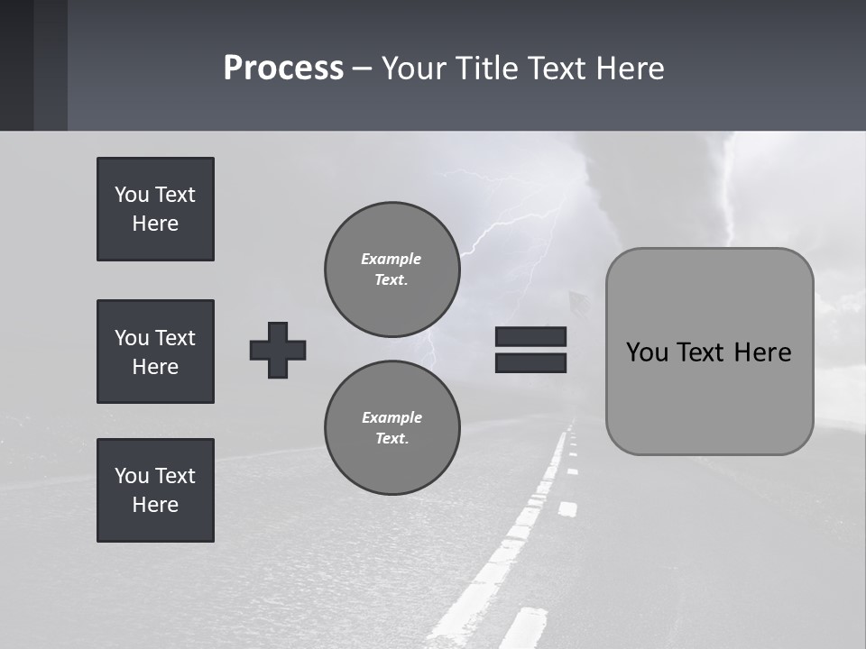 A Road With A Cloud Of Smoke And Lightning In The Background PowerPoint Template