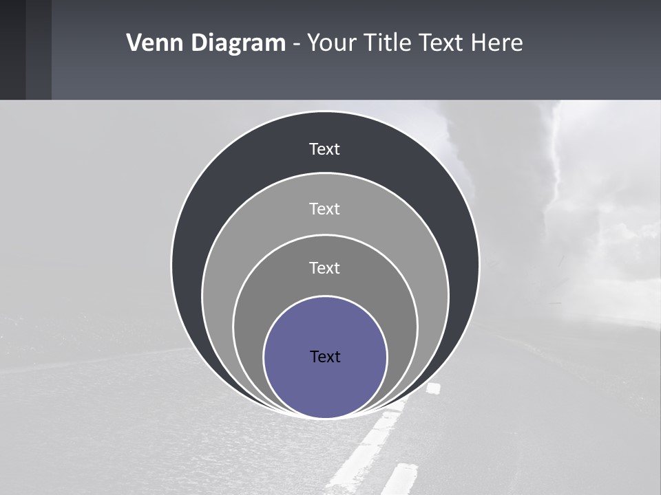 A Road With A Cloud Of Smoke And Lightning In The Background PowerPoint Template