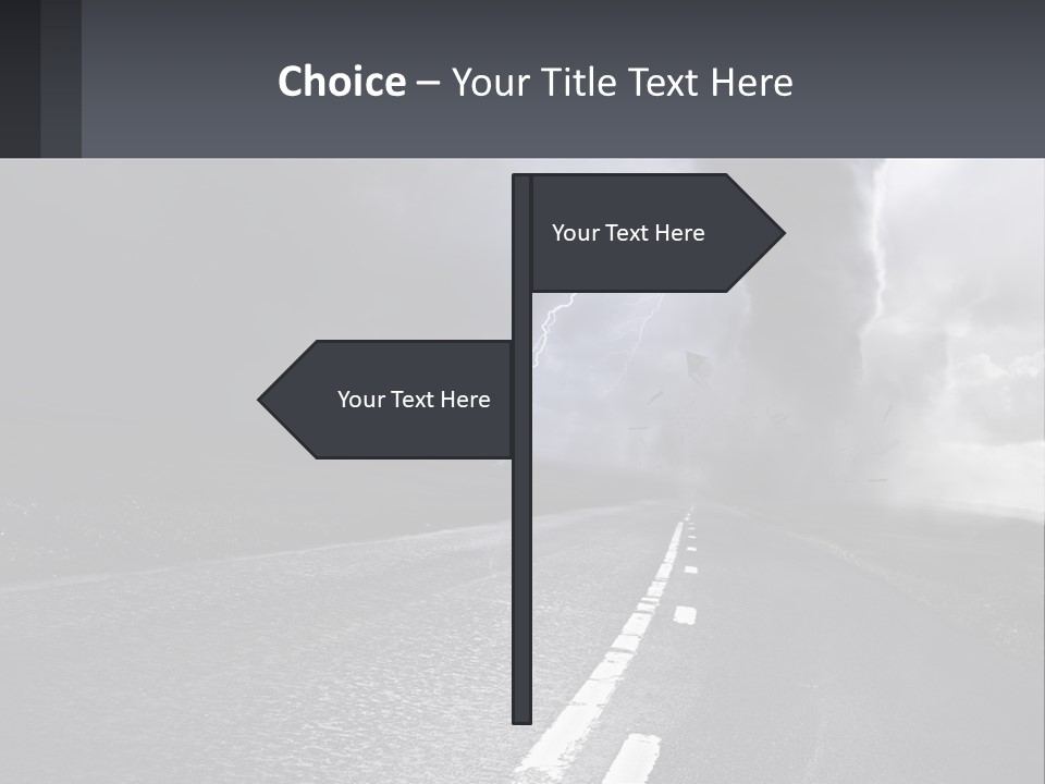 A Road With A Cloud Of Smoke And Lightning In The Background PowerPoint Template