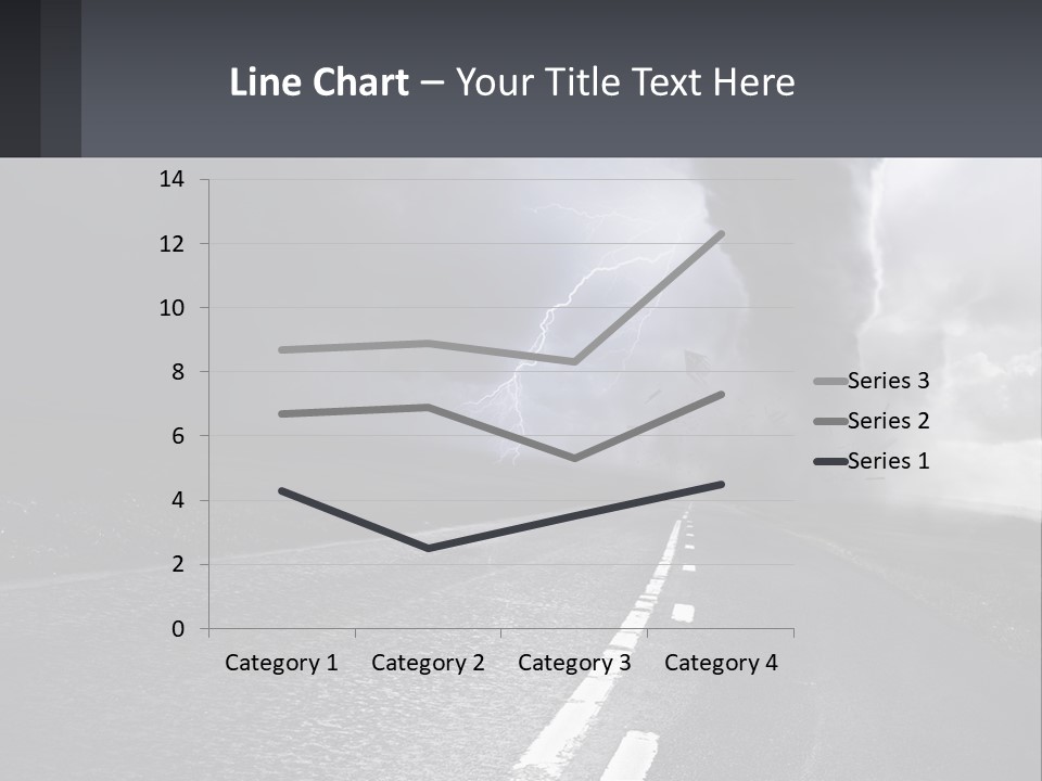 A Road With A Cloud Of Smoke And Lightning In The Background PowerPoint Template
