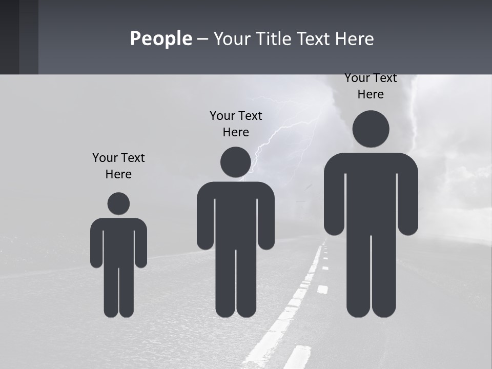 A Road With A Cloud Of Smoke And Lightning In The Background PowerPoint Template