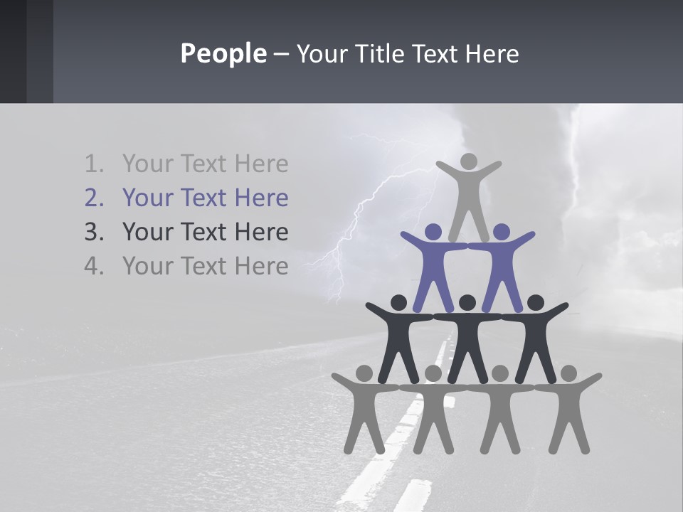 A Road With A Cloud Of Smoke And Lightning In The Background PowerPoint Template