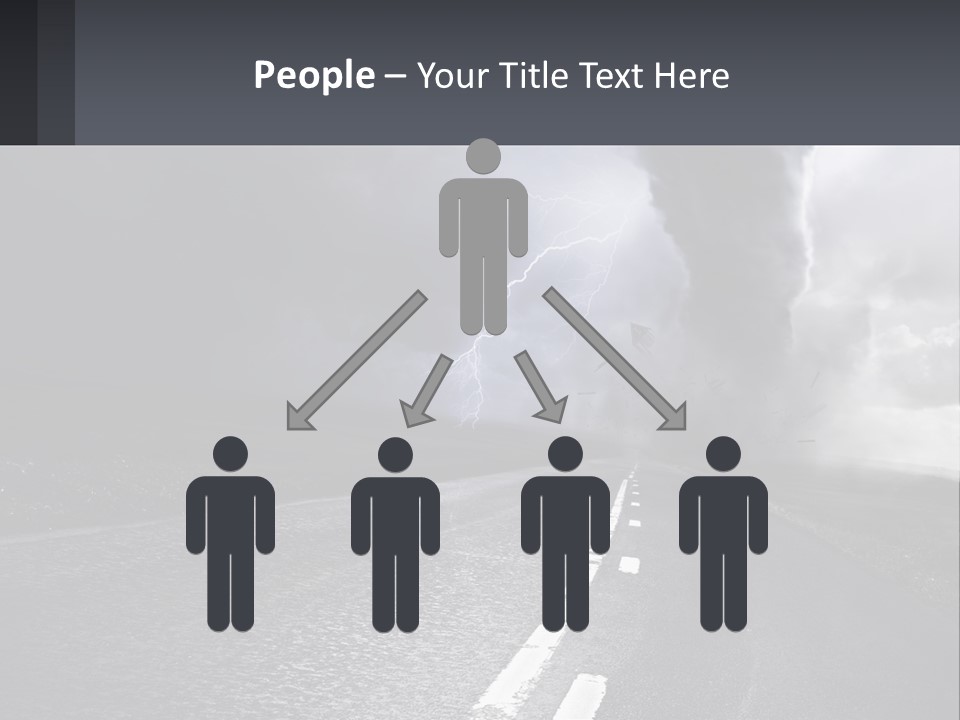 A Road With A Cloud Of Smoke And Lightning In The Background PowerPoint Template