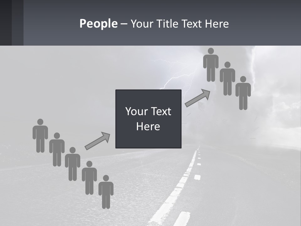 A Road With A Cloud Of Smoke And Lightning In The Background PowerPoint Template