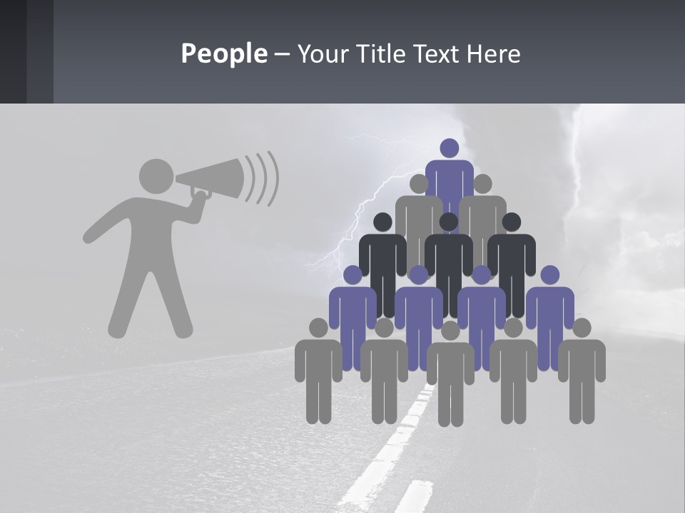 A Road With A Cloud Of Smoke And Lightning In The Background PowerPoint Template