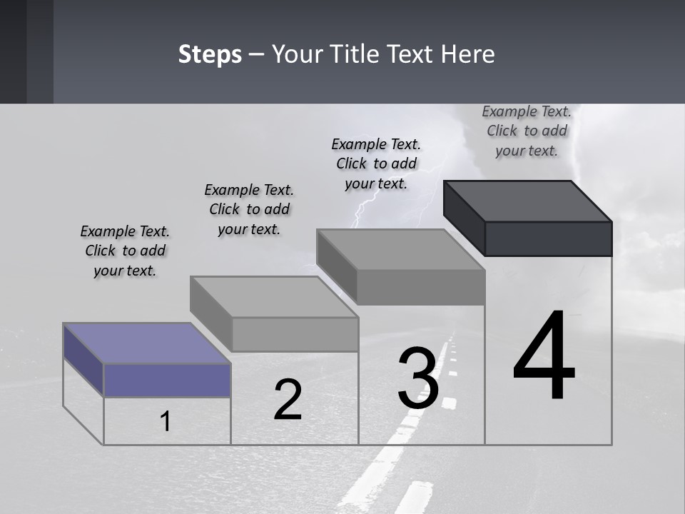 A Road With A Cloud Of Smoke And Lightning In The Background PowerPoint Template