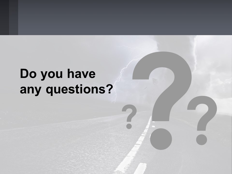 A Road With A Cloud Of Smoke And Lightning In The Background PowerPoint Template