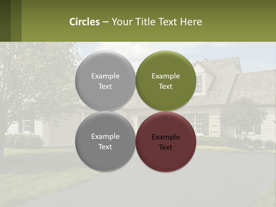 A House With A Driveway And Trees In Front Of It PowerPoint Template