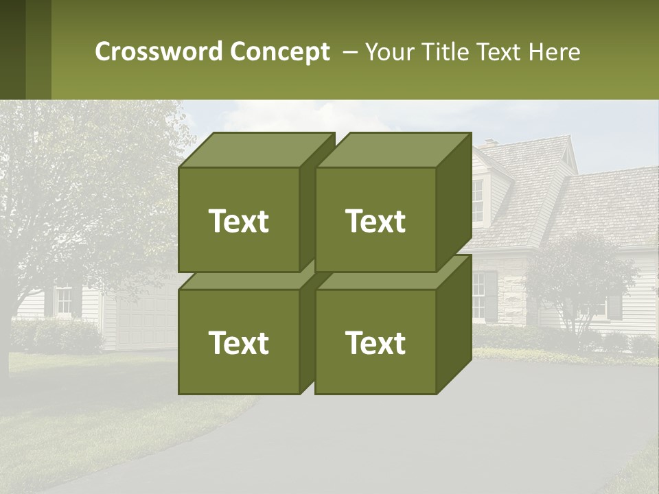 A House With A Driveway And Trees In Front Of It PowerPoint Template