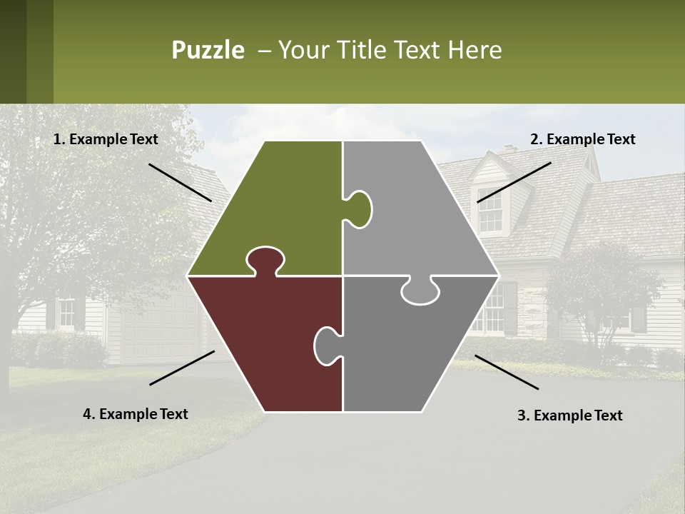 A House With A Driveway And Trees In Front Of It PowerPoint Template