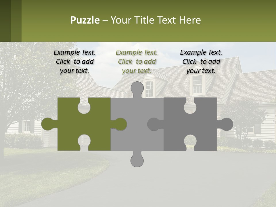 A House With A Driveway And Trees In Front Of It PowerPoint Template