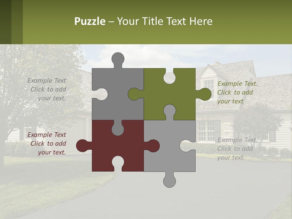 A House With A Driveway And Trees In Front Of It PowerPoint Template