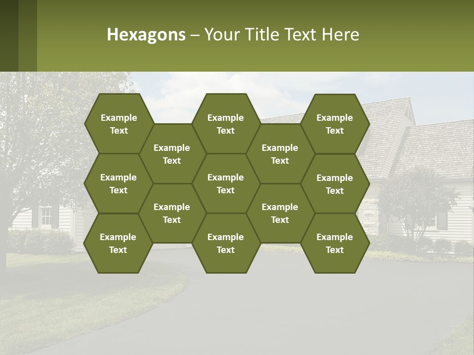 A House With A Driveway And Trees In Front Of It PowerPoint Template