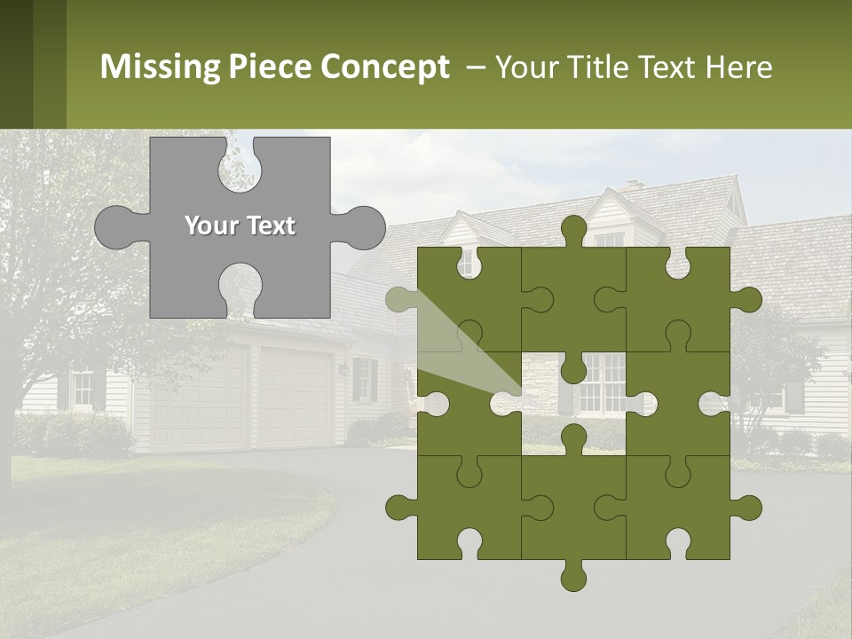 A House With A Driveway And Trees In Front Of It PowerPoint Template