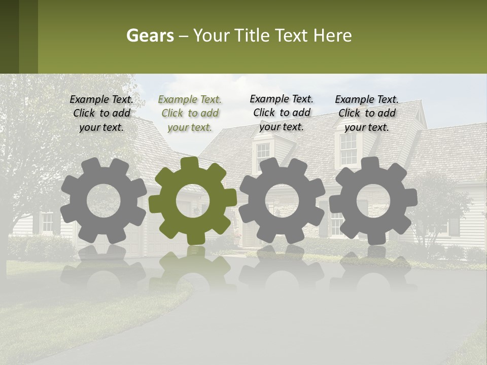 A House With A Driveway And Trees In Front Of It PowerPoint Template