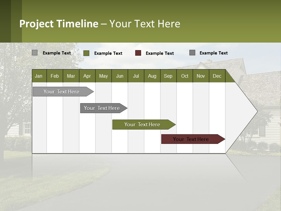 A House With A Driveway And Trees In Front Of It PowerPoint Template